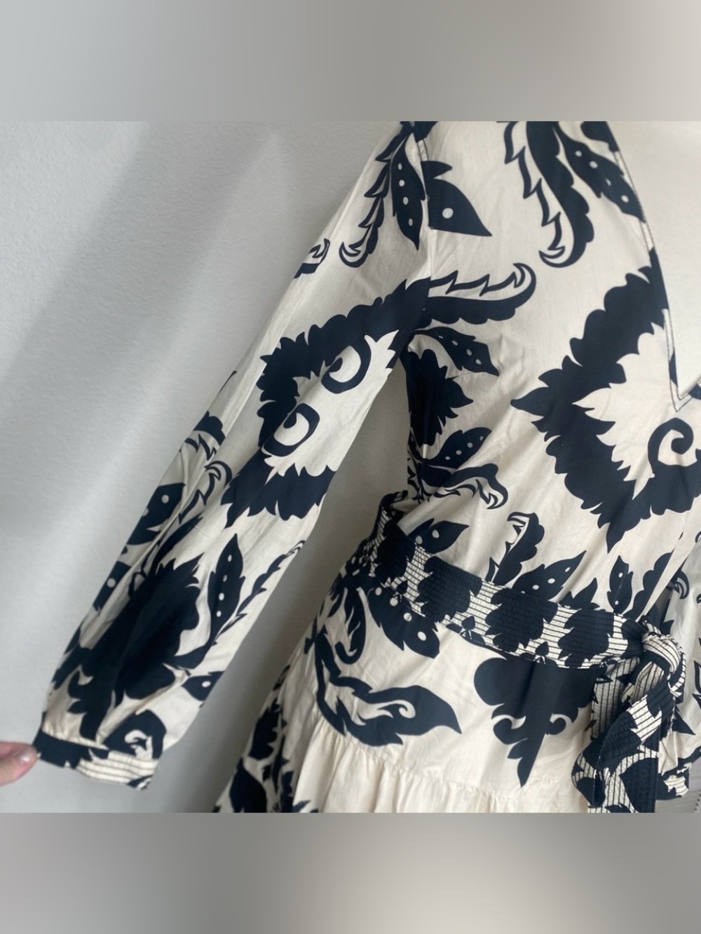 Zara Womens Black Cream Floral Cotton Tiered Maxi Dress Size Small Boho Coastal - Picture 8 of 16